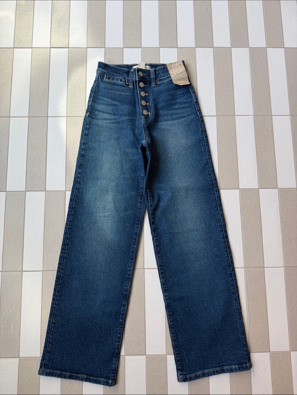 Madewell perfect vintage Wide-Leg Jeans Dark Blue NWT size 23